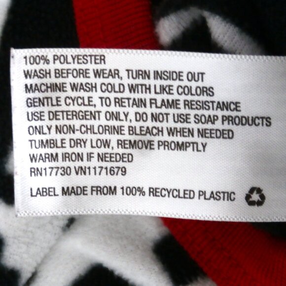 CIRCO Sleepwear YOUTH MEDIUM (M) Footed Pajamas, Zippered, Black & White w/ Red - Picture 6 of 9